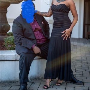 Strapless Betsy & Adam Black Evening Gown | Prom, Wedding, Special Occassion